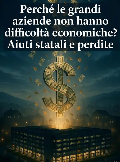 Perché le grandi aziende non hanno difficoltà economiche? Aiuti statali e perdite – Immagine di denuncia economica
