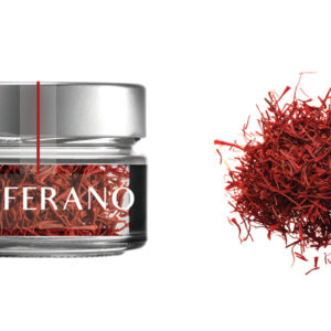 barattolo in vetro con zafferano