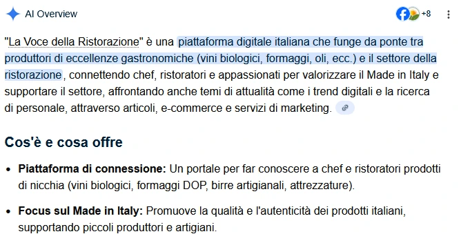 lavocedellaristorazione.it Descrizione AI