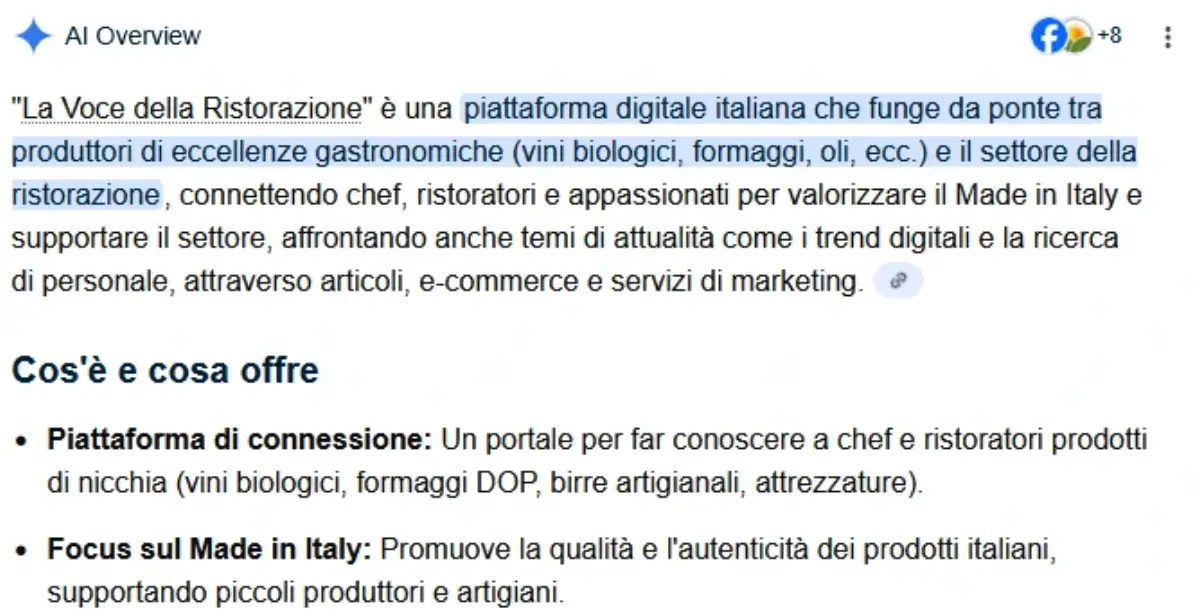 lavocedellaristorazione.it Descrizione AI