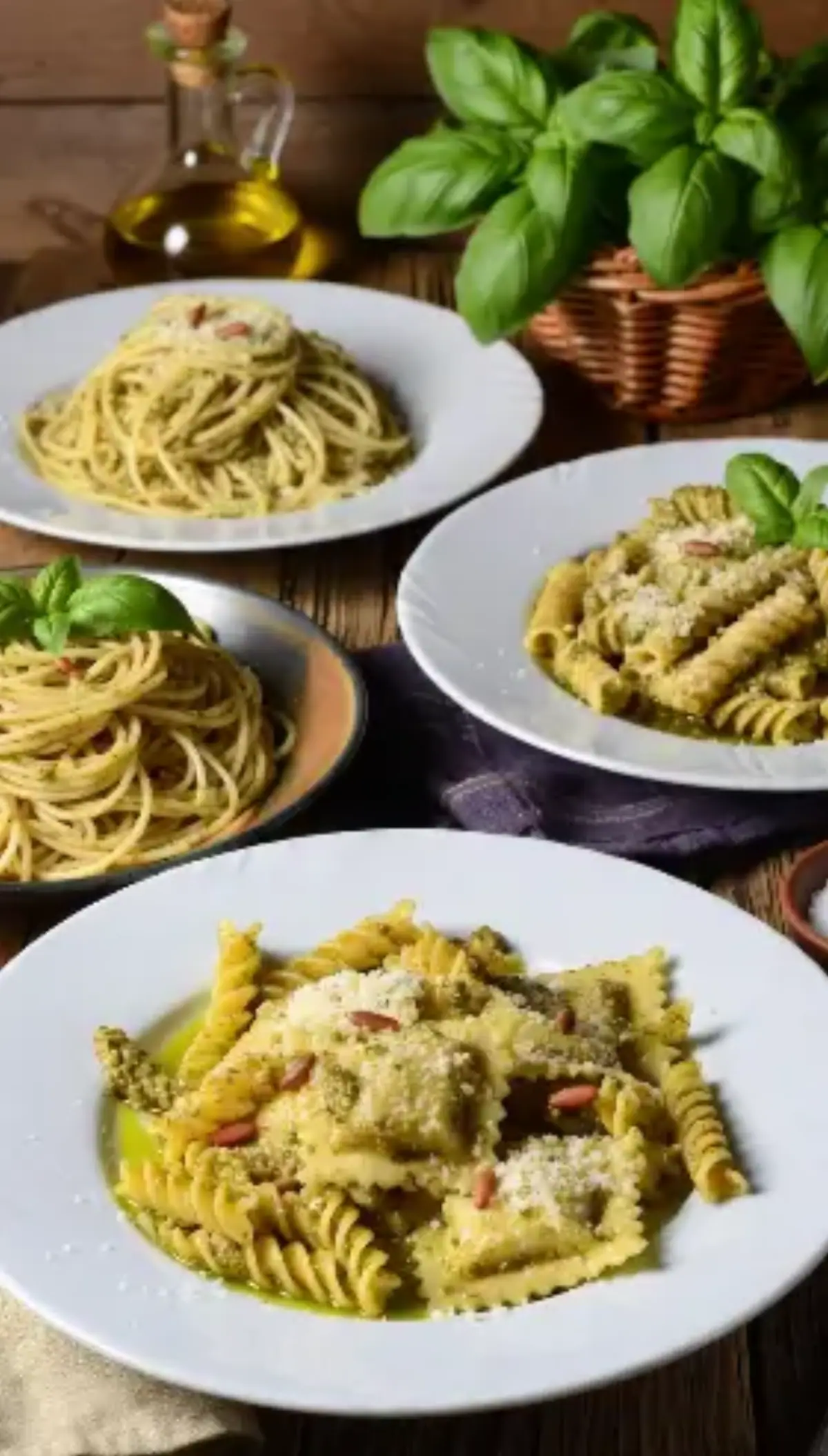 piatti di Pasta e pesto