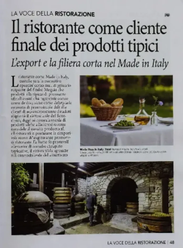 Il ristorante come cliente finale dei prodotti tipici: export e filiera corta nel Made in Italy